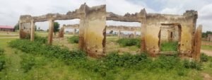 The ruins of Batsari’s PHC — a skeleton of neglect, now overrun by weeds and silence.