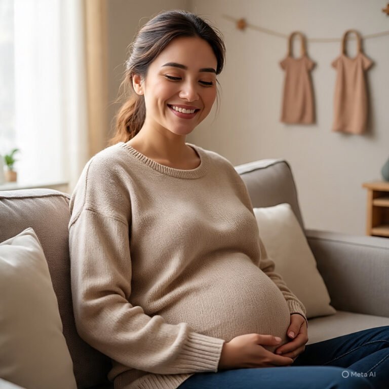 Pregnant woman holding supplements as research links folic acid to diabetes risk