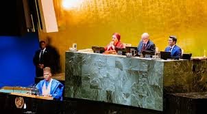 Vice President Kashim Shettima delivering Tinubu’s statement at UNGA 80