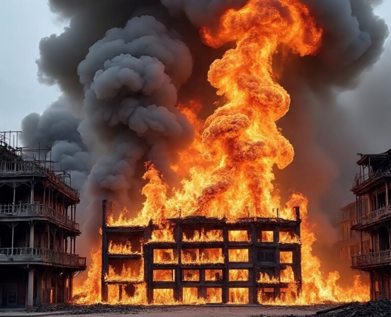 Firefighters battle twin blazes at Central Plaza and Afriland Tower on Tuesday