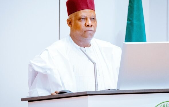 Vice President Shettima speaking at the Nigerian Renewable Energy Forum.