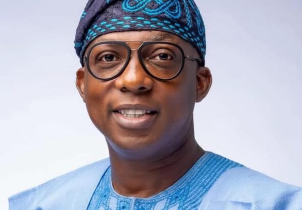 Lagos Commissioner Tokunbo Wahab addressing journalists on Ikota demolition