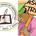 ASUU President Professor Chris Piwuna addressing journalists during a press briefing at the University of Abuja on the declared strike