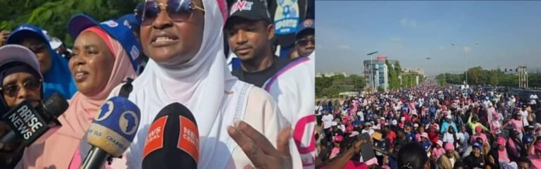 Dr Zainab Shinkafi-Bagudu leads over 1,000 women in a cancer awareness walk in Abuja.