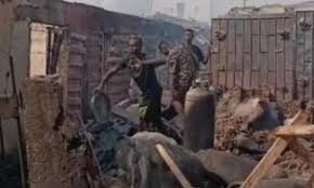 Firefighters containing gas explosion at Orile-Iganmu Market Lagos