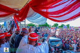 Kano Governor Abba Kabir Yusuf addressing Independence Day crowd