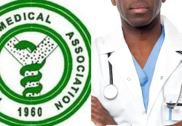 NMA Lagos chairman Babajide Saheed addressing journalists on AI in healthcare