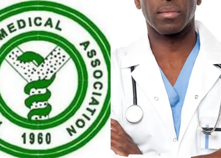 NMA Lagos chairman Babajide Saheed addressing journalists on AI in healthcare