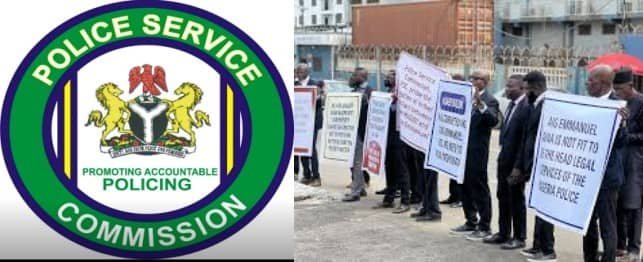Protesters gather at PSC headquarters in Abuja demanding probe of AIG Aina