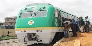 Warri-Itakpe train at Nigerian Railway station platform