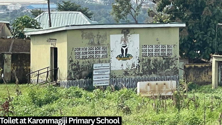 A doorless toilet at Karonmagiji Primary School along Airport Road, Abuja, reflects the poor sanitation conditions faced by pupils in many public schools across the FCT.