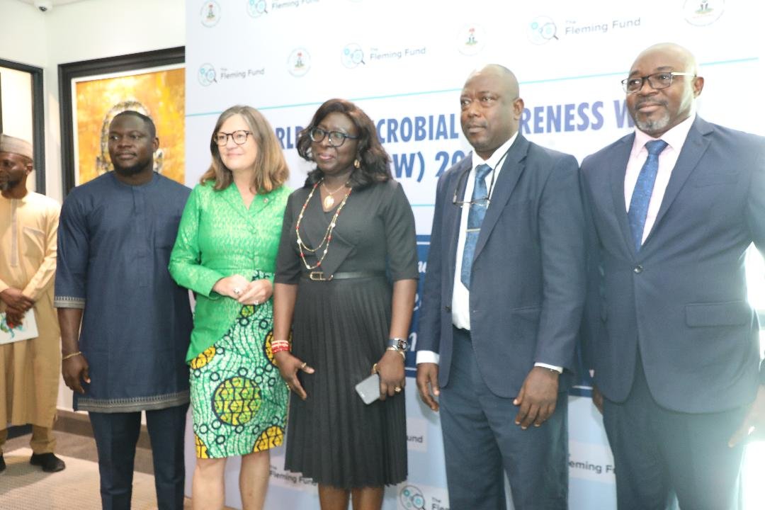 NAFDAC official speaking at antimicrobial awareness event in Lagos