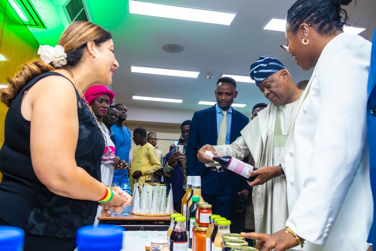 Wale Edun addressing delegates at the Arab-Africa Trade Bridge agribusiness forum in Abuja.