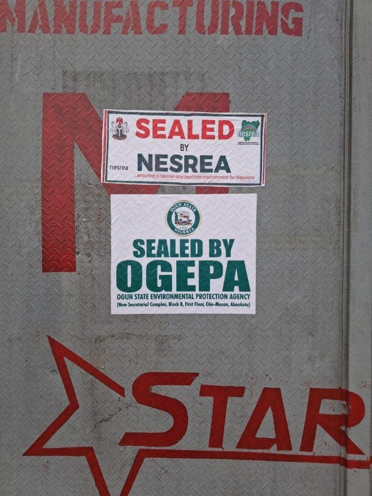 NESREA officials sealing recycling facility in Ogijo over safety violations