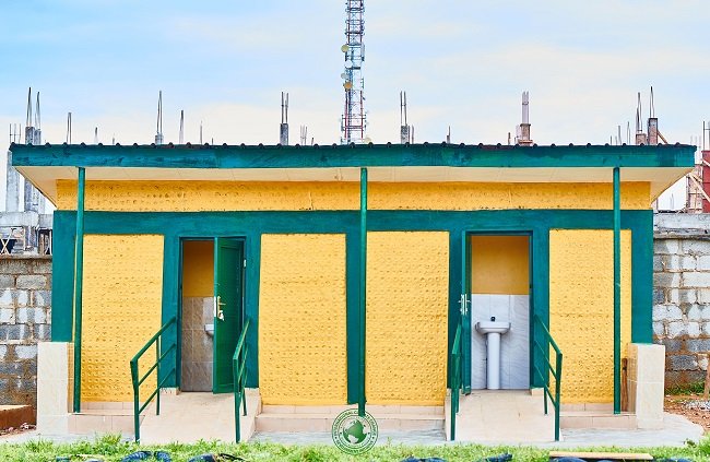 Eco-friendly toilet built from recycled bottles in Abuja