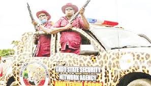 Amotekun officers conducting security patrols near an Ondo boarding school