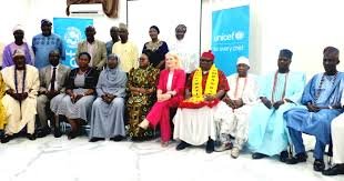 Lagos officials and UNICEF representatives unveiling the digital birth registration system.