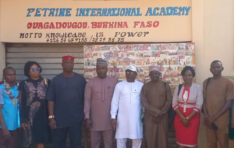 NECO accreditation team inspecting a school facility in Burkina Faso