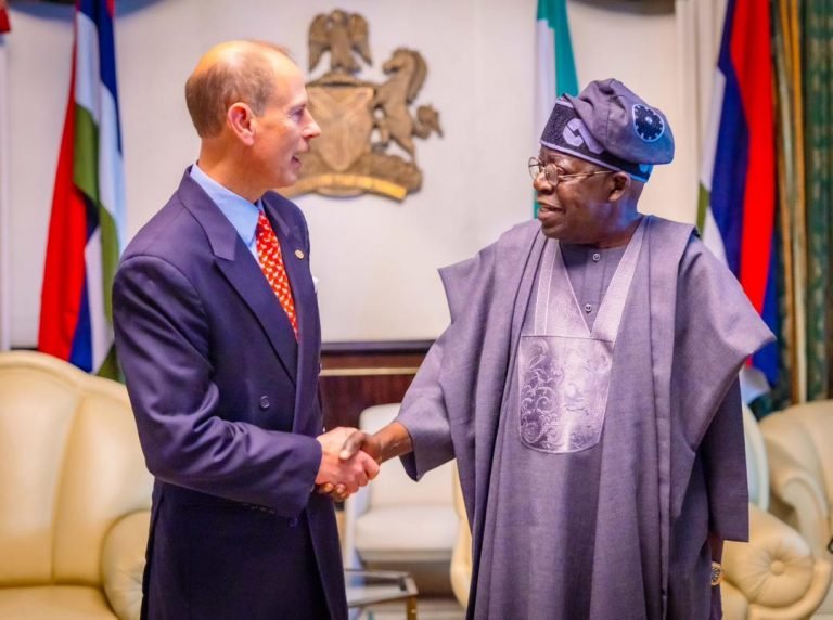 President Tinubu meeting Prince Edward at the State House Abuja