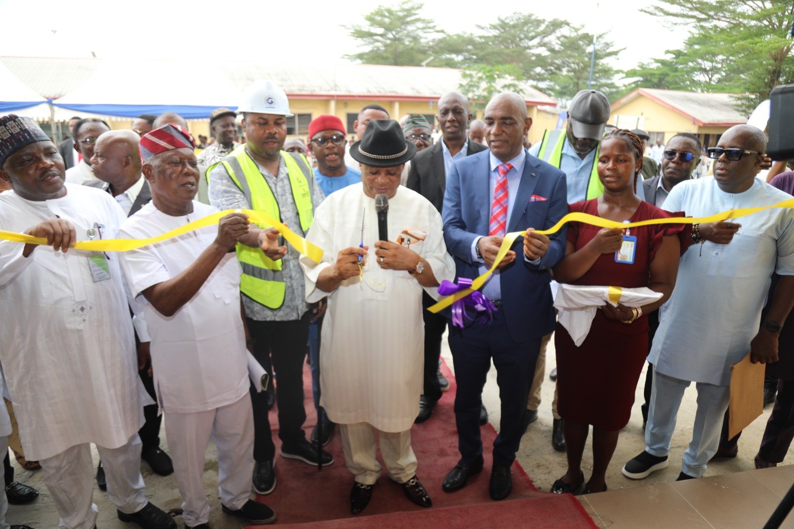 TETFund officials commissioning a new female hostel at Ken Saro-Wiwa Polytechnic.