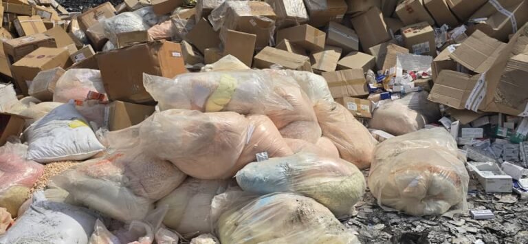 NAFDAC officials destroying counterfeit products in Ibadan