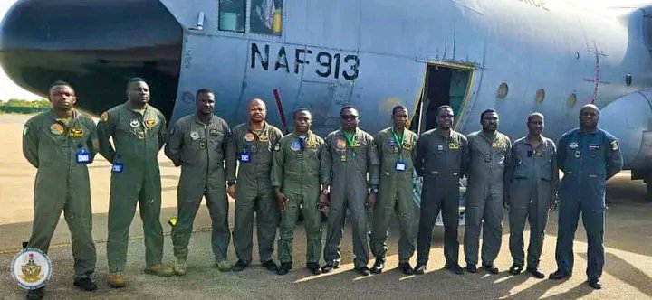Nigerian Air Force C-130 aircraft on international flight route