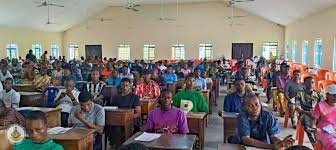 Nigerian Air Force applicants writing nationwide aptitude test