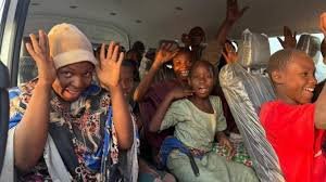 Rescued Niger State students arriving in Minna