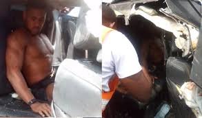 Scene of Lagos–Ibadan Expressway crash involving vehicle linked to Anthony Joshua