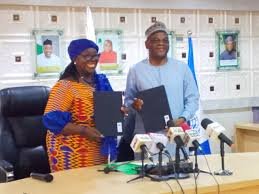 UNDP and TETFund officials signing the innovation partnership MoU in Abuja