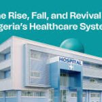 Nigerian hospital with patients seeking healthcare