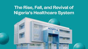 Nigerian hospital with patients seeking healthcare
