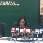 NEPC executive addressing journalists on Nigeria’s non-oil export growth