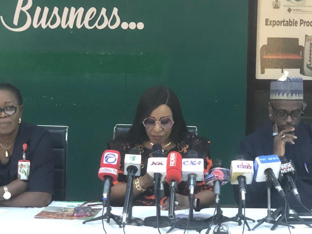 NEPC executive addressing journalists on Nigeria’s non-oil export growth