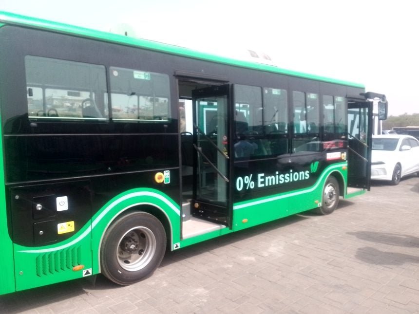 FAAN electric shuttle bus at Nnamdi Azikiwe Airport