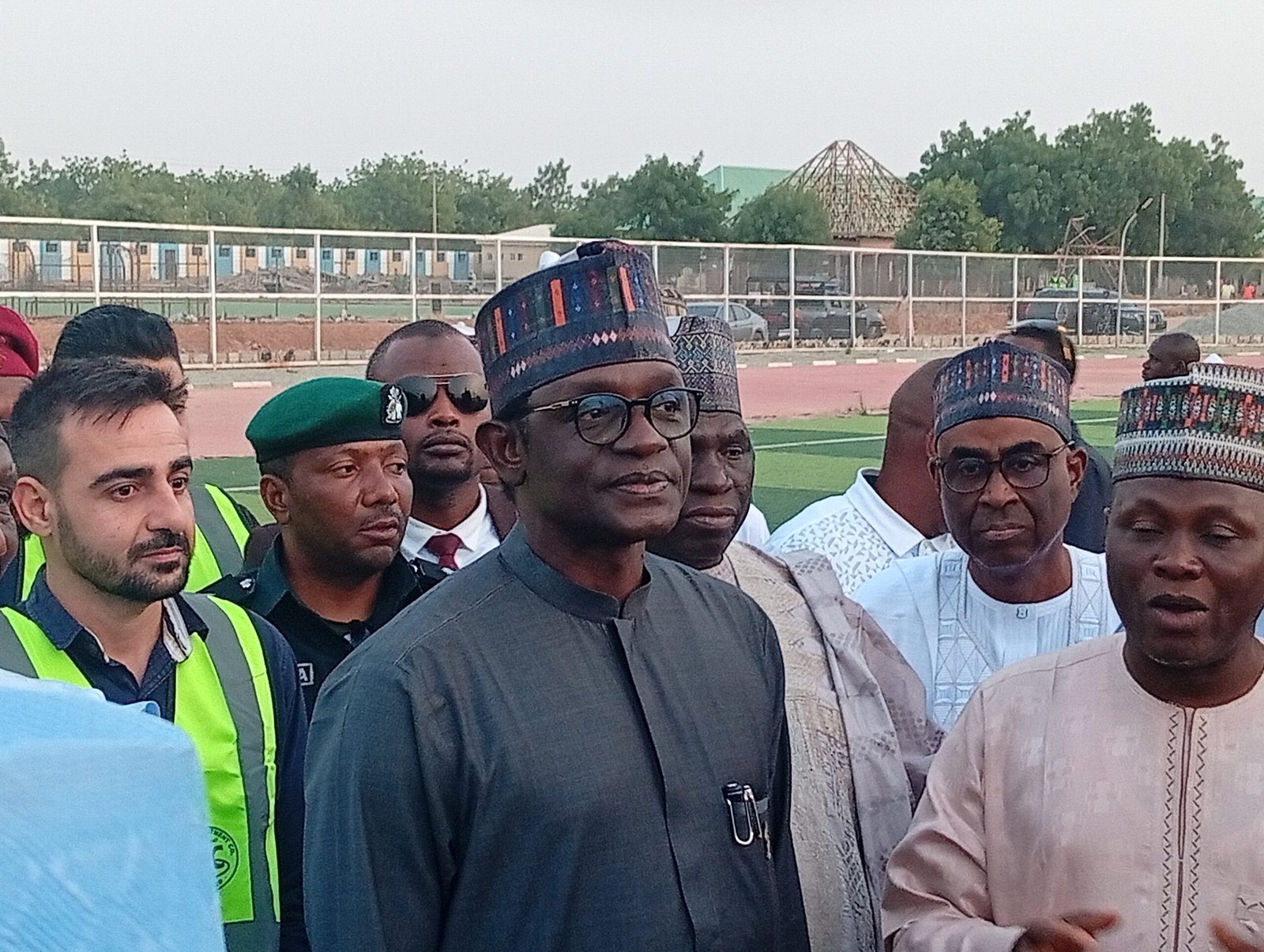 Governor Mai Mala Buni inspects August 27 Stadium in Damaturu