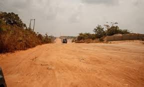 Abandoned section of Abeokuta–Ajebo Road highlighting construction delays