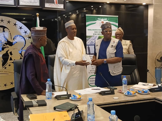 Nigeria’s Housing Minister Ahmed Musa Dangiwa speaking on Renewed Hope housing projects in Abuja