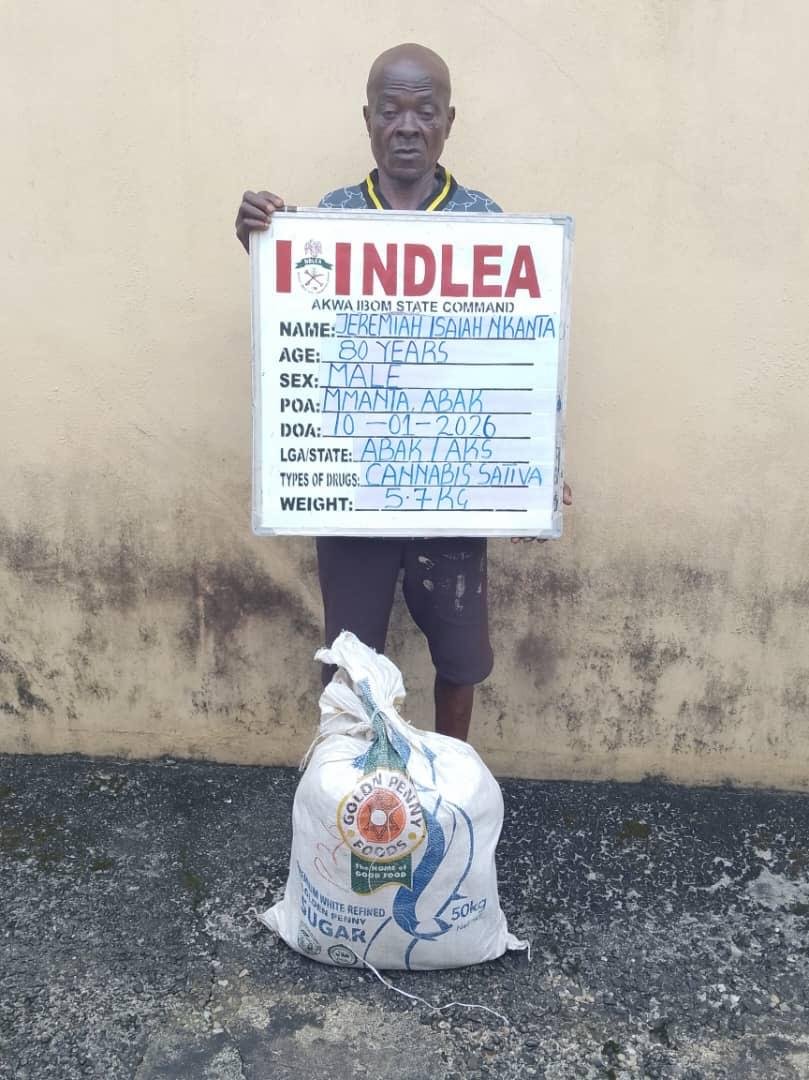 NDLEA officers displaying seized drugs during operation