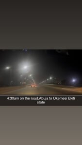 Dawn breaks over Abuja’s outskirts as festive travellers begin their Christmas Eve journeys south.