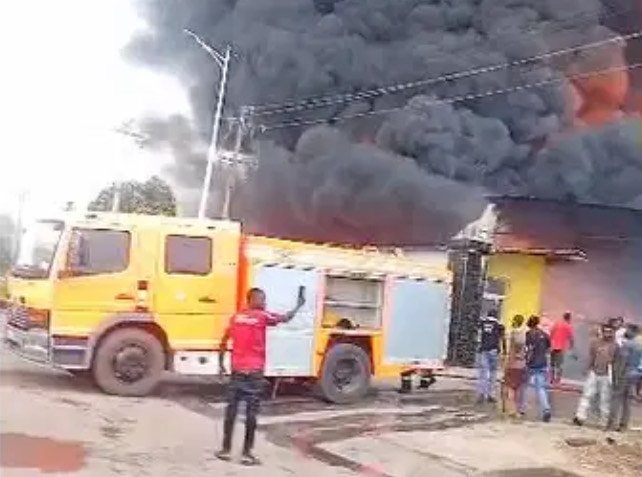 Firefighters battling blaze at Ogun Guangdong Free Trade Zone