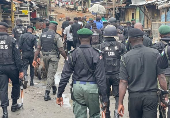 Scene of police shooting that killed two bystanders in Alagbado Lagos