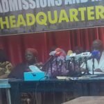 JAMB officials briefing journalists on UTME examination fraud in Abuja