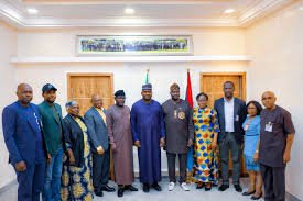 NASRDA officials with Nigerian Defence Ministry leaders discussing satell