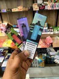 Nicotine and vaping products displayed in Nigerian retail outlets