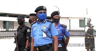 Security operatives at Edo State House of Assembly complex
