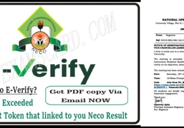 NECO and NOUN officials discuss e-Verify integration and CBT expansion in Abuja