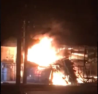 Fire outbreak after gas tanker explosion on Lekki-Epe Expressway