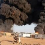 Aftermath of drone strike in Chad border town of Tine