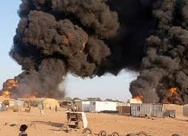 Aftermath of drone strike in Chad border town of Tine